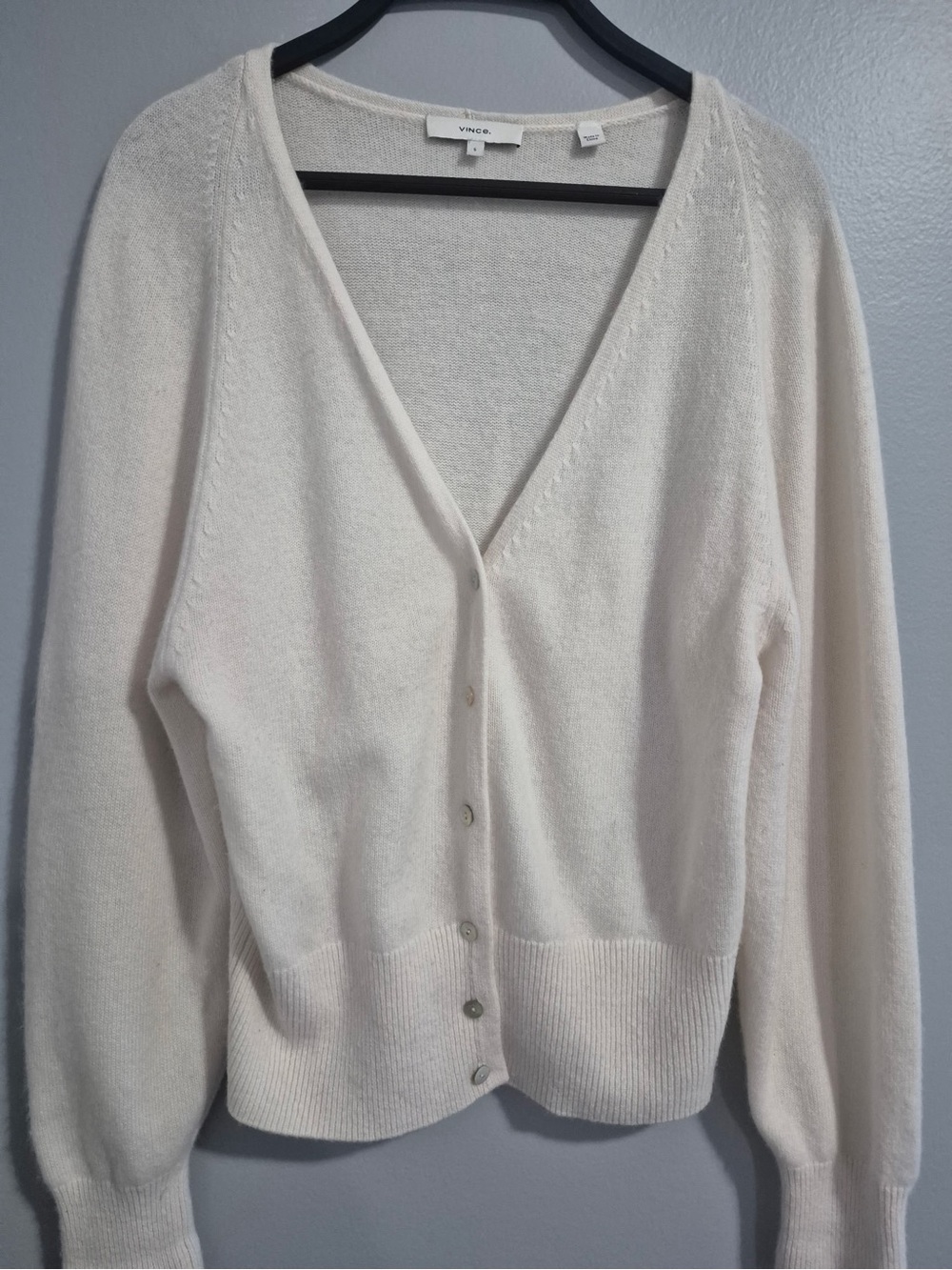 Vince sweater button up cardigan wool off white cashmere blend size small